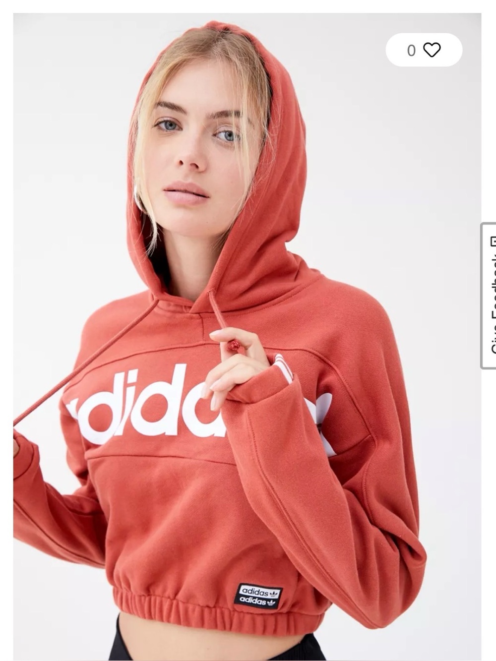 adidas Originals Cropped Trefoil Hoodie, Size Large